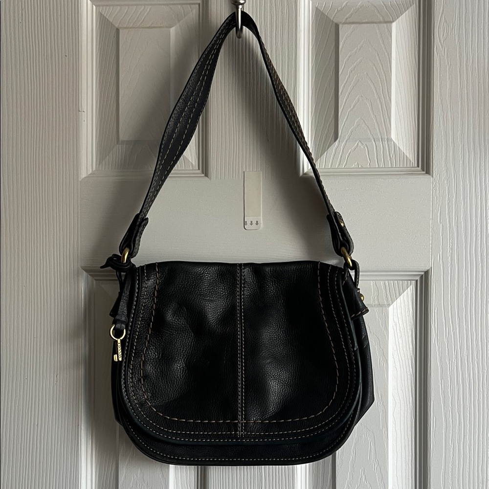 Fossil Black Leather Shoulder Bag